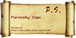Parovsky Inge névjegykártya
